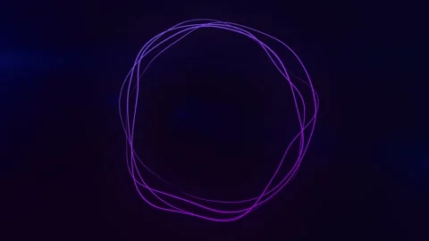 Ultra HD 4K Abstract 3D render neon circle. Violet, Blue neon Stock Footage 194419232