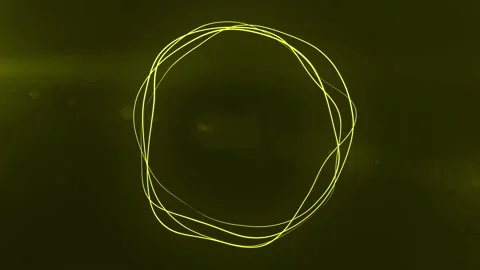 Ultra HD 4K Abstract 3D render neon circle. Green, Yellow neon circles Stock Footage 194419259