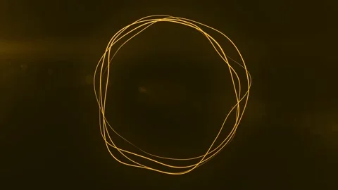 Ultra HD 4K Abstract 3D render neon circle. Orange neon circles Stock Footage 194419260