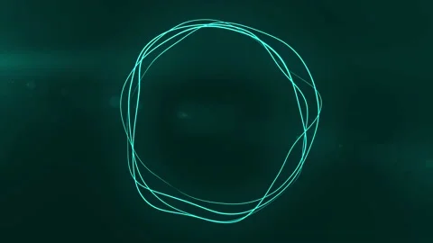 Ultra HD 4K Abstract 3D render neon circle. Blue, Green neon circles Stock Footage 194419287