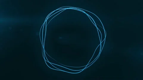 Ultra HD 4K Abstract 3D render neon circle. Sky Blue, Blue neon circle Stock Footage 194419288