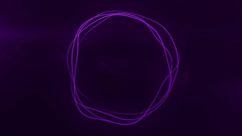 Ultra HD 4K Abstract 3D render neon circle. Violet, Blue neon circles Video stock 194419310