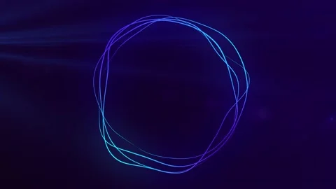 Ultra HD 4K Abstract 3D render neon circle. Blue neon Stock Footage 194422015