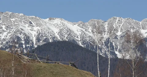 Ultra HD 4K Active young woman climb mountain hill vacation snowy peak adventure Stock Footage 38004598