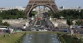 Ultra HD 4K Aerial View Paris Eiffel Tower Pont Iena Car Traffic Busy Rush Hour 4k or 4k+ Resolution