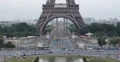 Ultra HD 4K Aerial View Paris Eiffel Tower Pont d'Iena Car Traffic Busy Rush 4k or 4k+ Resolution