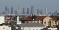 Ultra HD 4K American Flag, Los Angeles Skyline, Aerial View Hollywood California 4k or 4k+ Resolution