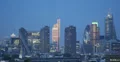 Ultra HD 4K Blue Dusk Aerial View Central London Skyscrapers Canary Wharf 4k or 4k+ Resolution
