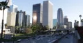 Ultra HD 4K Downtown Los Angeles, LA, California, Rush Hour on Freeway, USA 4k or 4k+ Resolution
