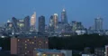 Ultra HD 4K Dusk Aerial View London Skyscrapers, Skyline Canary Wharf Gherkin 4k or 4k+ Resolution
