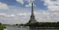 Ultra HD 4K Eiffel Tower Paris Skyline Busy City Touristic Tour Boats Passing 4k or 4k+ Resolution