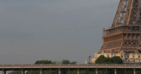 Ultra HD 4K Eiffel Tower Bir-Hakeim Bridge RATP Metro Line Six 6 Passing Stock Footage 31864771