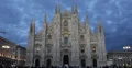 Ultra HD 4K Evening Illuminated Tourist Walking Passing Milan Duomo Square Italy 4k or 4k+ Resolution