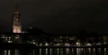Ultra HD 4K Frankfurt Cathedral Skyline Night Lights Evening Establishing Shot 4k or 4k+ Resolution