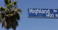Ultra HD 4K Highland Avenue Sign, Palm Tree, Sunset Strip Boulevard, Los Angeles 4k or 4k+ Resolution
