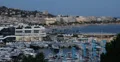 Ultra HD 4K Illuminated Aerial View Cannes Skyline, Iconic Yachts Sailboats 4k or 4k+ Resolution