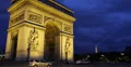 Ultra HD 4K Illuminated Eiffel Tower Paris Triumphal Arch Car Traffic Night 4k or 4k+ Resolution