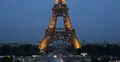 Ultra HD 4K Illuminated Night Aerial View Eiffel Tower Paris City Pont d'Iena 4k or 4k+ Resolution