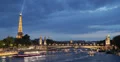 Ultra HD 4K Illuminated Night Iconic Eiffel Tower Paris Tour Boats Seine River 4k or 4k+ Resolution