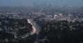 Ultra HD 4K Los Angeles Skyline, Aerial View, Hollywood by dusk, California, USA 4k or 4k+ Resolution
