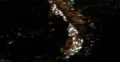 Ultra HD 4K Los Angeles Skyline, Aerial View, Hollywood Motorway by night 4k or 4k+ Resolution