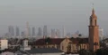 Ultra HD 4K Los Angeles Skyline Aerial View Hollywood USA, American Flag, Church 4k or 4k+ Resolution