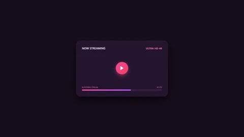 Ultra HD 4K Media Streaming Card, Digital Video Player Interface Graphic Stock Footage 345615709
