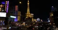 Ultra HD 4K Night Las Vegas Strip Eiffel Tower Car Traffic Passing Busy Sin City 4k or 4k+ Resolution