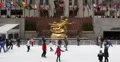 Ultra HD 4K NYC Landmark Ice Rink Skaters visit Rockefeller Center People Skate 4k or 4k+ Resolution