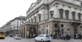Ultra HD 4K Old Tram Tramway Moving Street People Walk Crossing Scala Milan 4k or 4k+ Resolution
