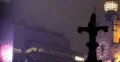 Ultra HD 4K Paramount Building Clock Tower Times Square NYC Foggy Night Lights 4k or 4k+ Resolution