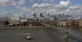 Ultra HD 4K People Commute Millennium Bridge London Aerial View Skyline Crowd 4k or 4k+ Resolution
