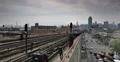 Ultra HD 4K People Commuters Subway Line Passing Queens New York City Skyline 4k or 4k+ Resolution