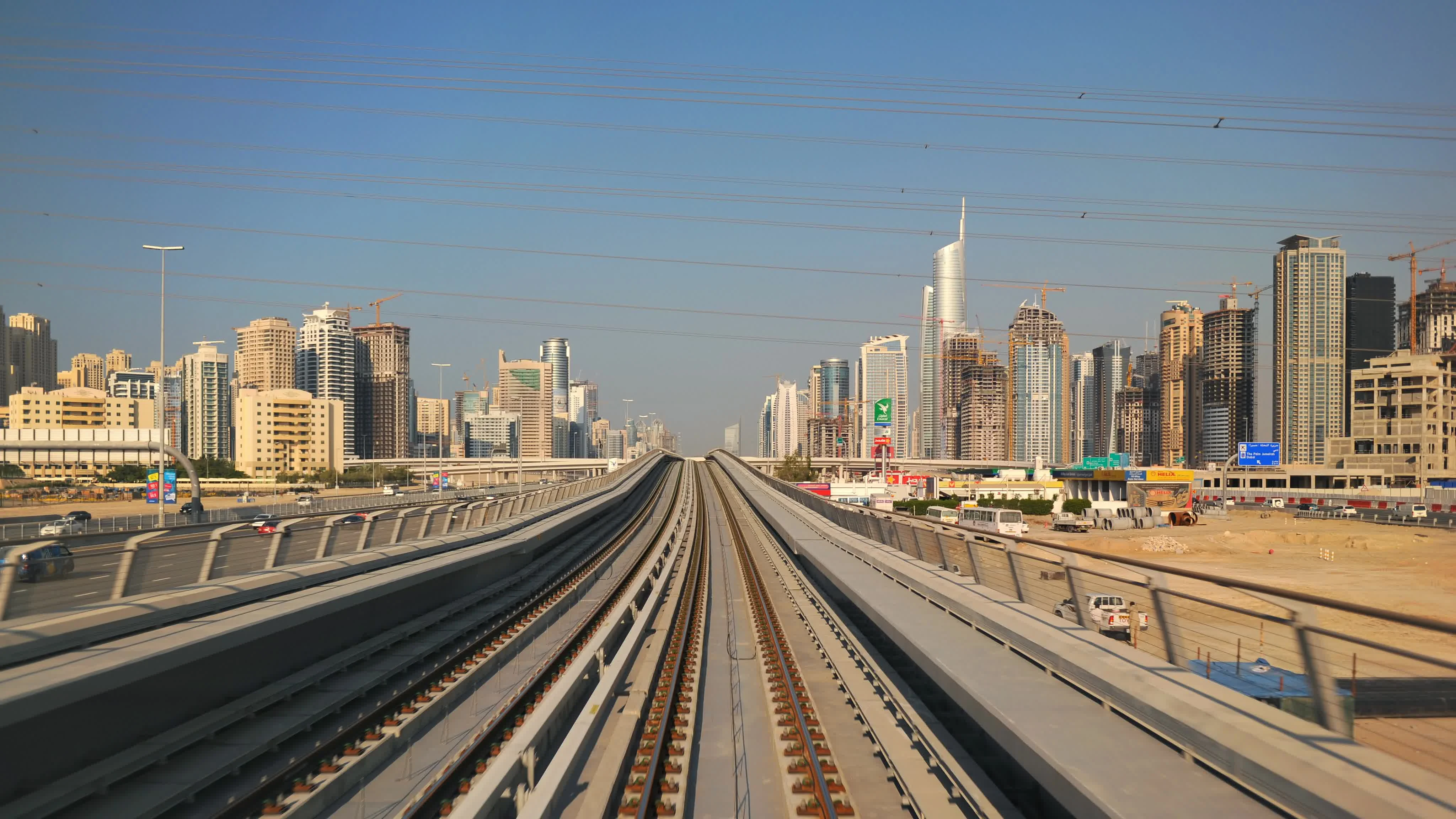 Ultra Hd 4k Pov Modern Dubai Skyline Ele Stock Video Pond5