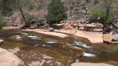 Ultra HD 4K Slide Rock Spring Stock Footage 45974046