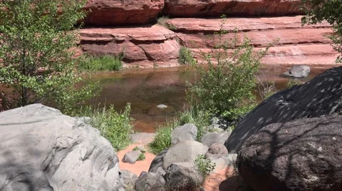 Ultra HD 4K Slide Rock Spring Stock Footage 45974584