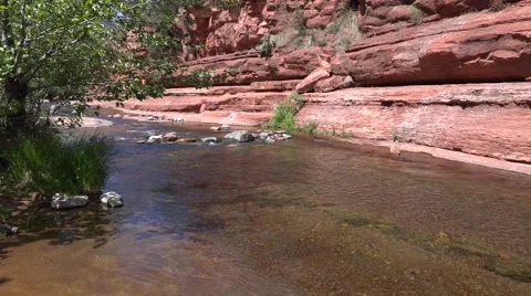 Ultra HD 4K Slide Rock Spring Stock Footage 45974874