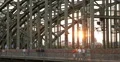 Ultra HD 4K Sunset Cologne Bridge Cologne Tourists Attraction People Crossing 4k or 4k+ Resolution
