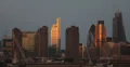 Ultra HD 4K Sunset Corporate Aerial View London City Skyline High Rise Towers 4k or 4k+ Resolution