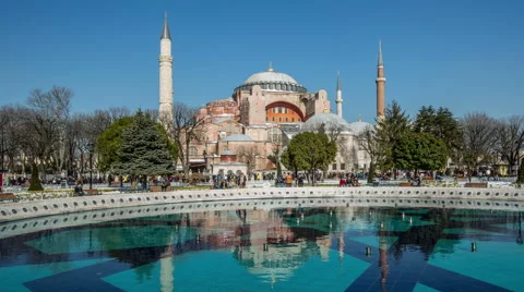 Ultra HD 4K, Time Lapse Photography, crowd visiting Hagia Sophia Stock Footage 47465449