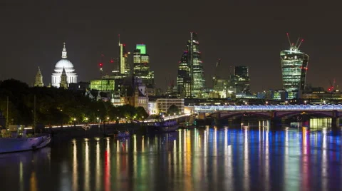 Ultra Hd 4K, Time lapse of Financial centre of London. Stock Footage 47851287