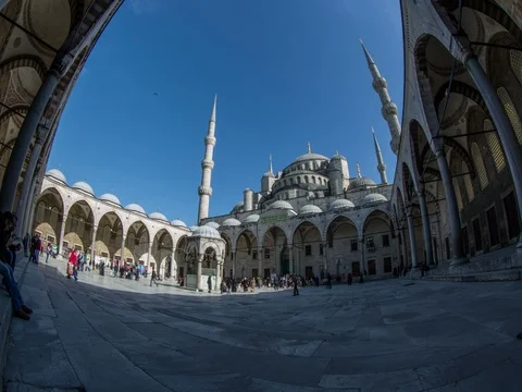 Ultra HD 4K time lapse photography Blue Mosque at Istanbul Turkey Stock Footage 73694980