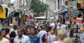 Ultra HD 4K Tourists Walking Souvenir Stores Paris Busy Crowded Shopping Street 4k or 4k+ Resolution