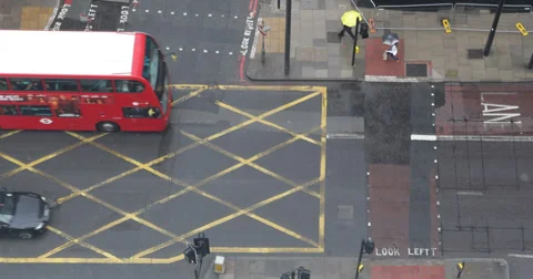 Ultra HD 4K Traffic Jam Rush Hour Commuters London Busy Street Crowded Road Cars Stock Footage