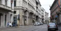 Ultra HD 4K UHD Tram Vintage Tramway Passing Manzoni Street People Walking Milan 4k or 4k+ Resolution