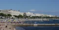 Ultra HD 4K View French Riviera People sunbathing swimming beach umbrella Cannes 4k or 4k+ Resolution