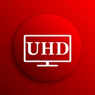 Ultra HD icon. Internet button on white background.. Stock Illustration