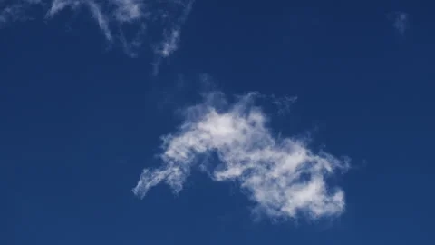 Ultra HD Small Cloud Drifting on a Vast Blue Sky Motion Background Stock Footage 319480346