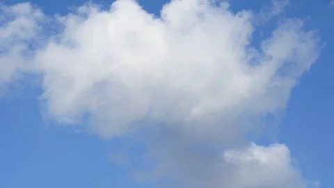 Ultra HD sunny cloudscape. Clouds move in blue sky. Timelapse clip of fluffy Stock Footage 91447983