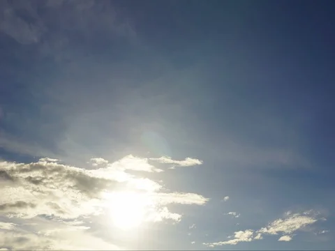 Ultra HD. time lapse of dramatic cloud moving over blue sky and sun moving down 库存影片 80218953